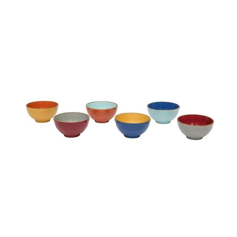 Ciotole Ceramica Set di 6 Scodelle per Zuppe Riso Ciotola Cereali Colorate 300 ml Gelato Aperitivo Snack Ciotola Colazione 12 cm di Diametro Dessert 